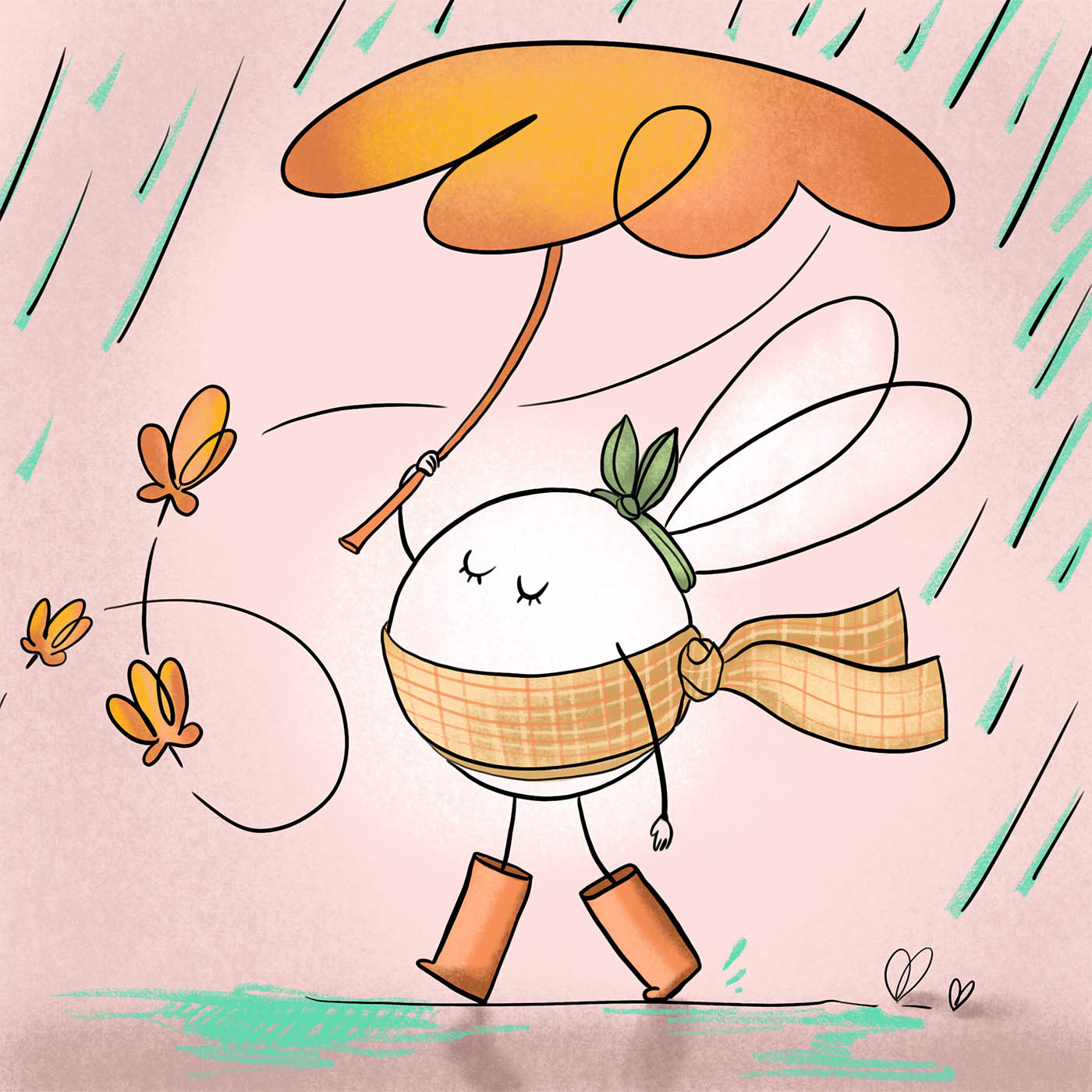 pluie et parapluie